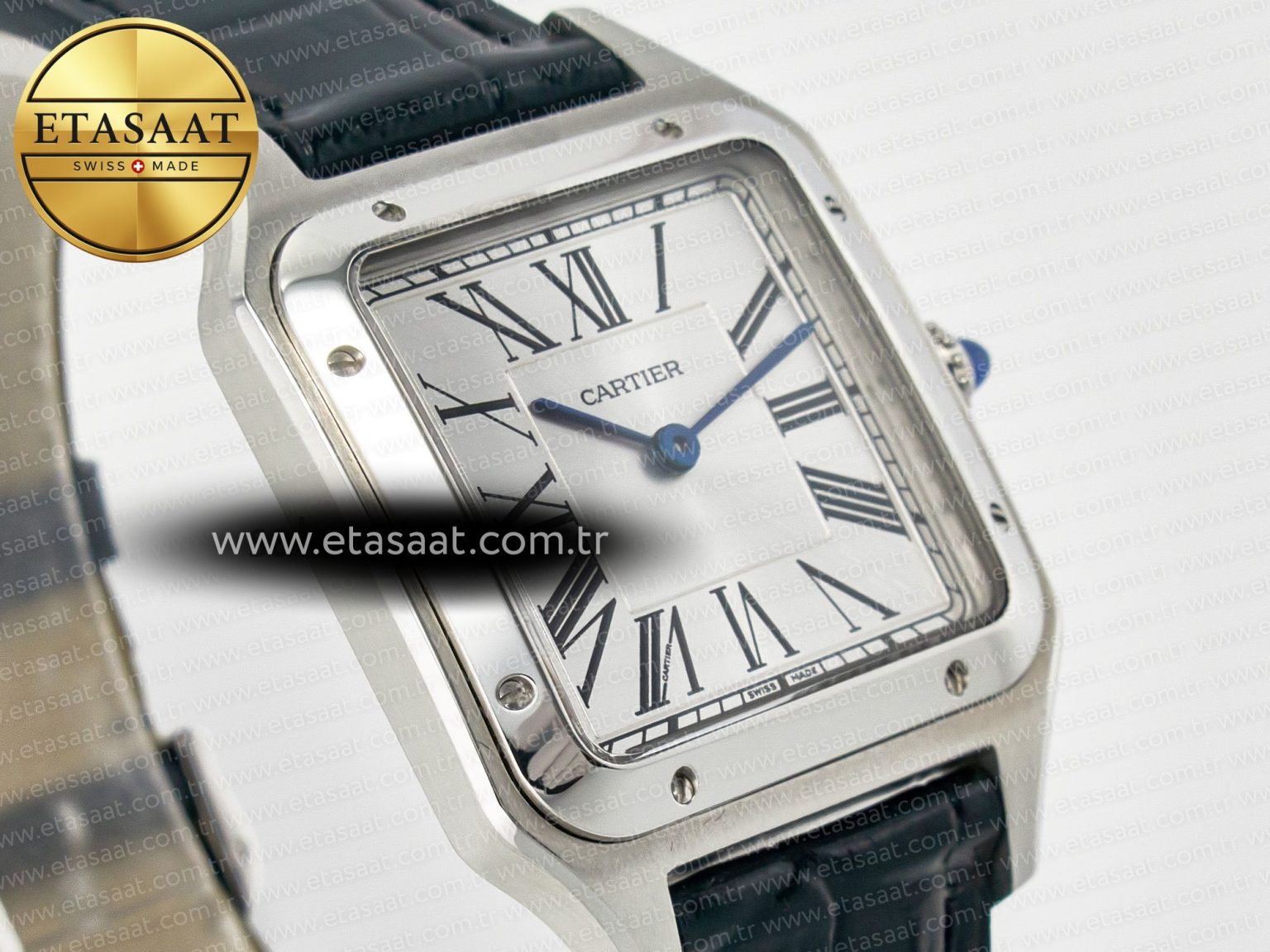 Santos Dumont 31.4mm IWSF Best Edition Silver Dial on Black Leather Strap Quartz - Görsel 5