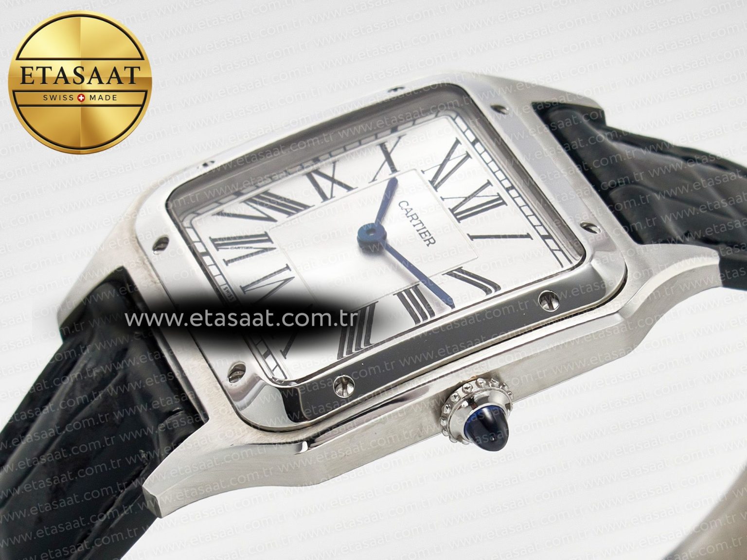 Santos Dumont 31.4mm IWSF Best Edition Silver Dial on Black Leather Strap Quartz - Görsel 6