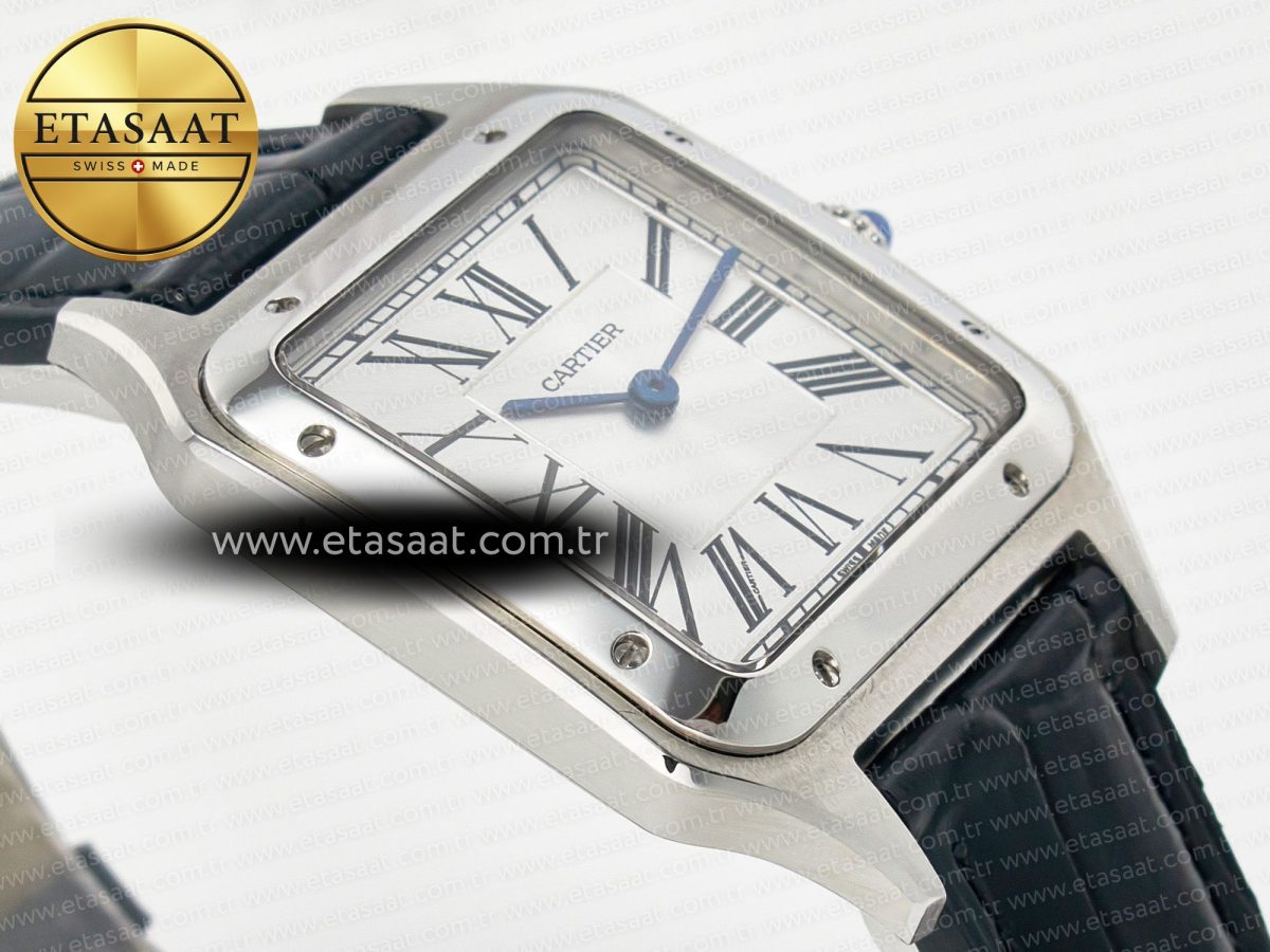 Santos Dumont 31.4mm IWSF Best Edition Silver Dial on Black Leather Strap Quartz - Görsel 7
