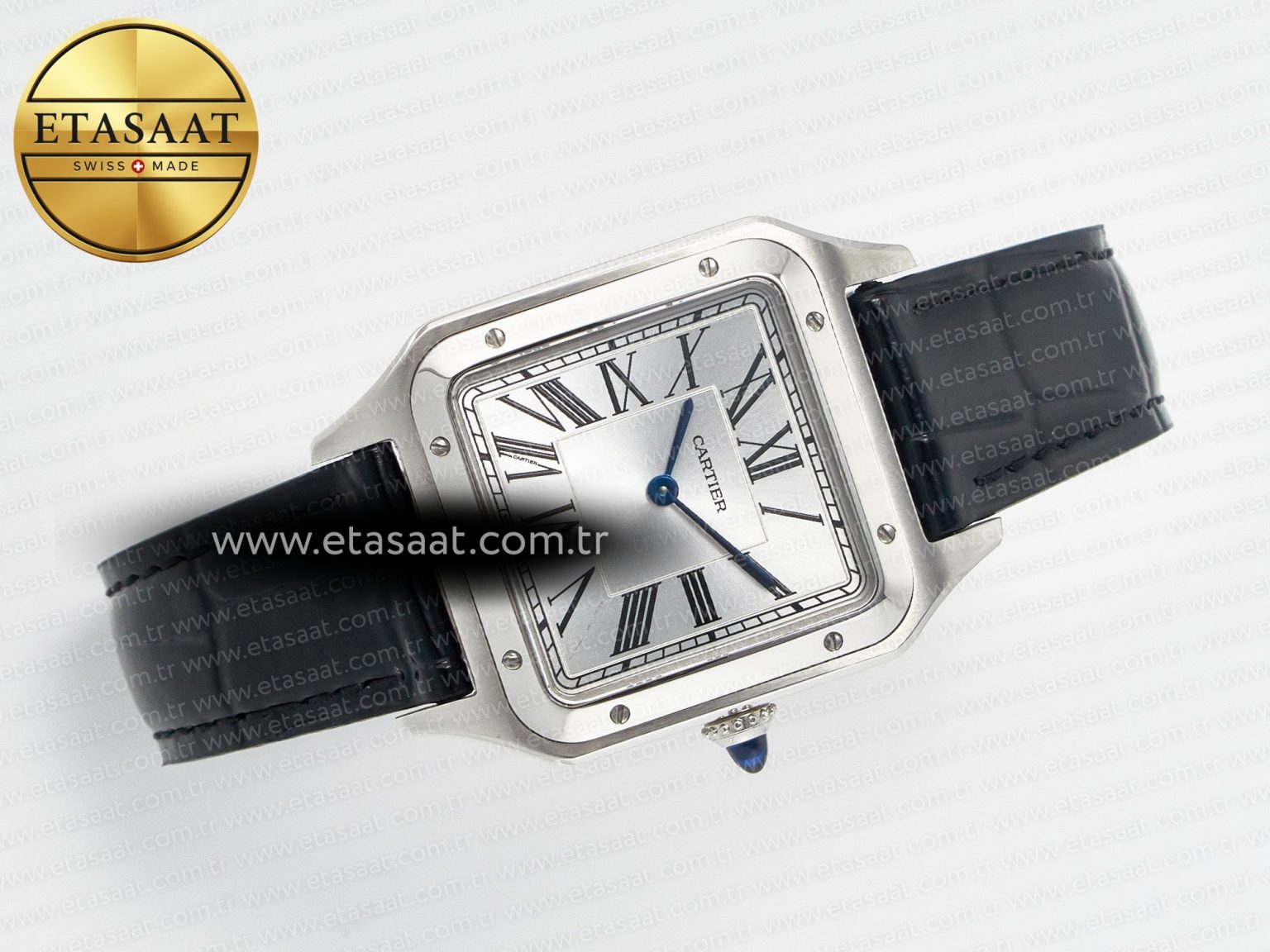 Santos Dumont 31.4mm IWSF Best Edition Silver Dial on Black Leather Strap Quartz - Görsel 8