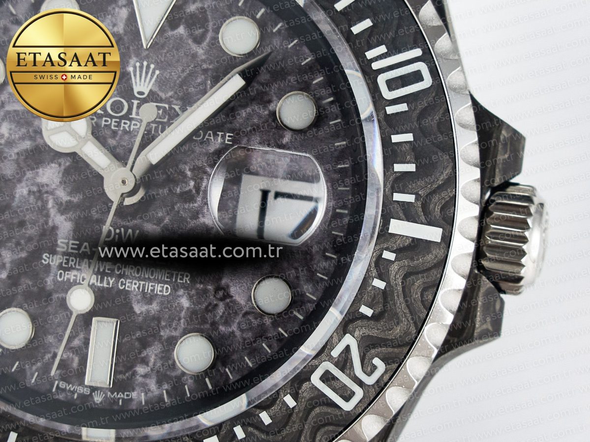 Sea Dweller 43mm Black Carbon DIWF Best Edition Gray Dial on Gray Nylon Strap A2824 V2 - Görsel 12