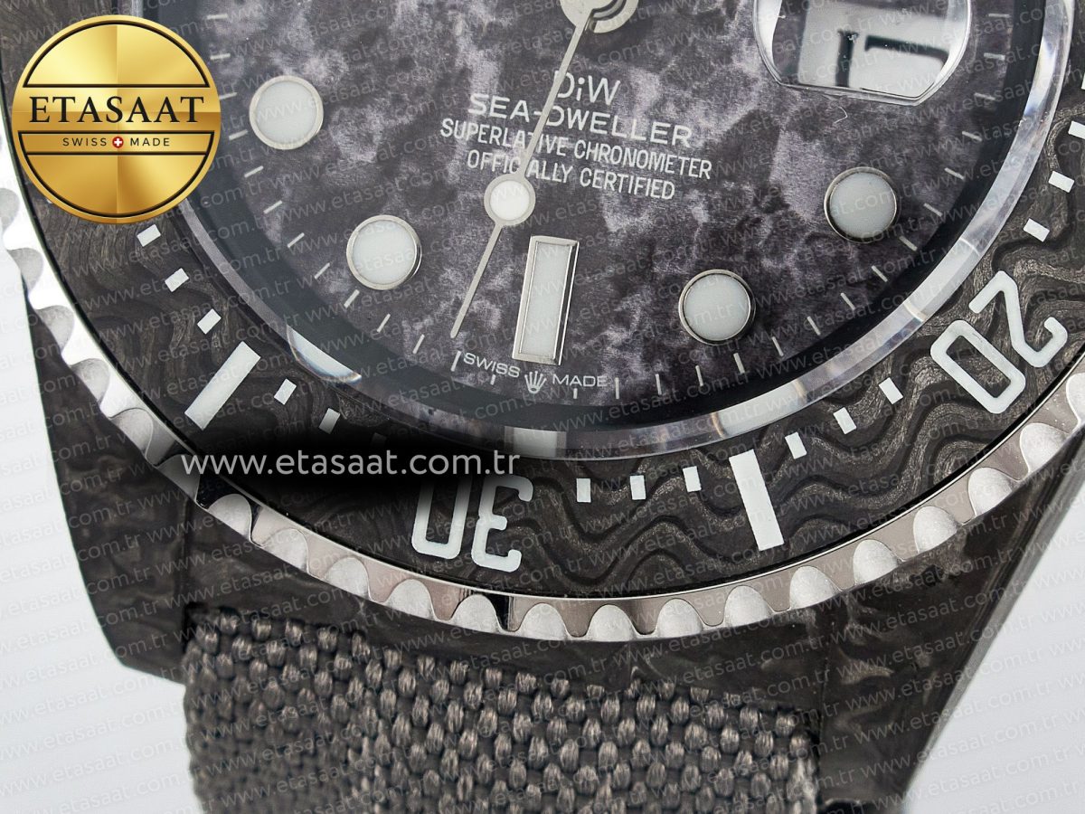 Sea Dweller 43mm Black Carbon DIWF Best Edition Gray Dial on Gray Nylon Strap A2824 V2 - Görsel 13