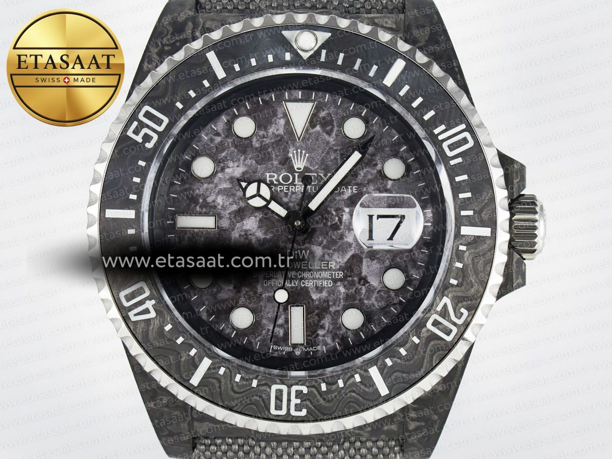 Sea Dweller 43mm Black Carbon DIWF Best Edition Gray Dial on Gray Nylon Strap A2824 V2 - Görsel 4