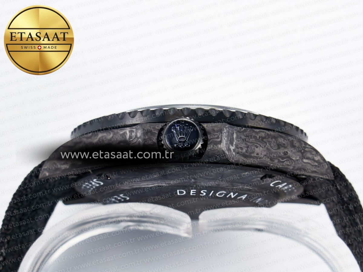 Sea Dweller 43mm Carbon DIWF Best Edition Black Dial on Black Nylon Strap A2824 - Görsel 15