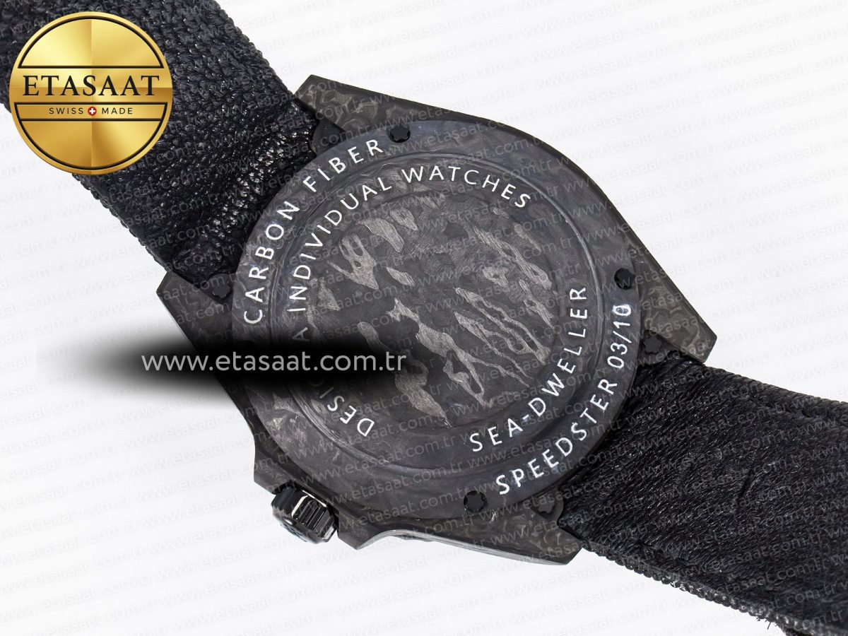 Sea Dweller 43mm Carbon DIWF Best Edition Black Dial on Black Nylon Strap A2824 - Görsel 17