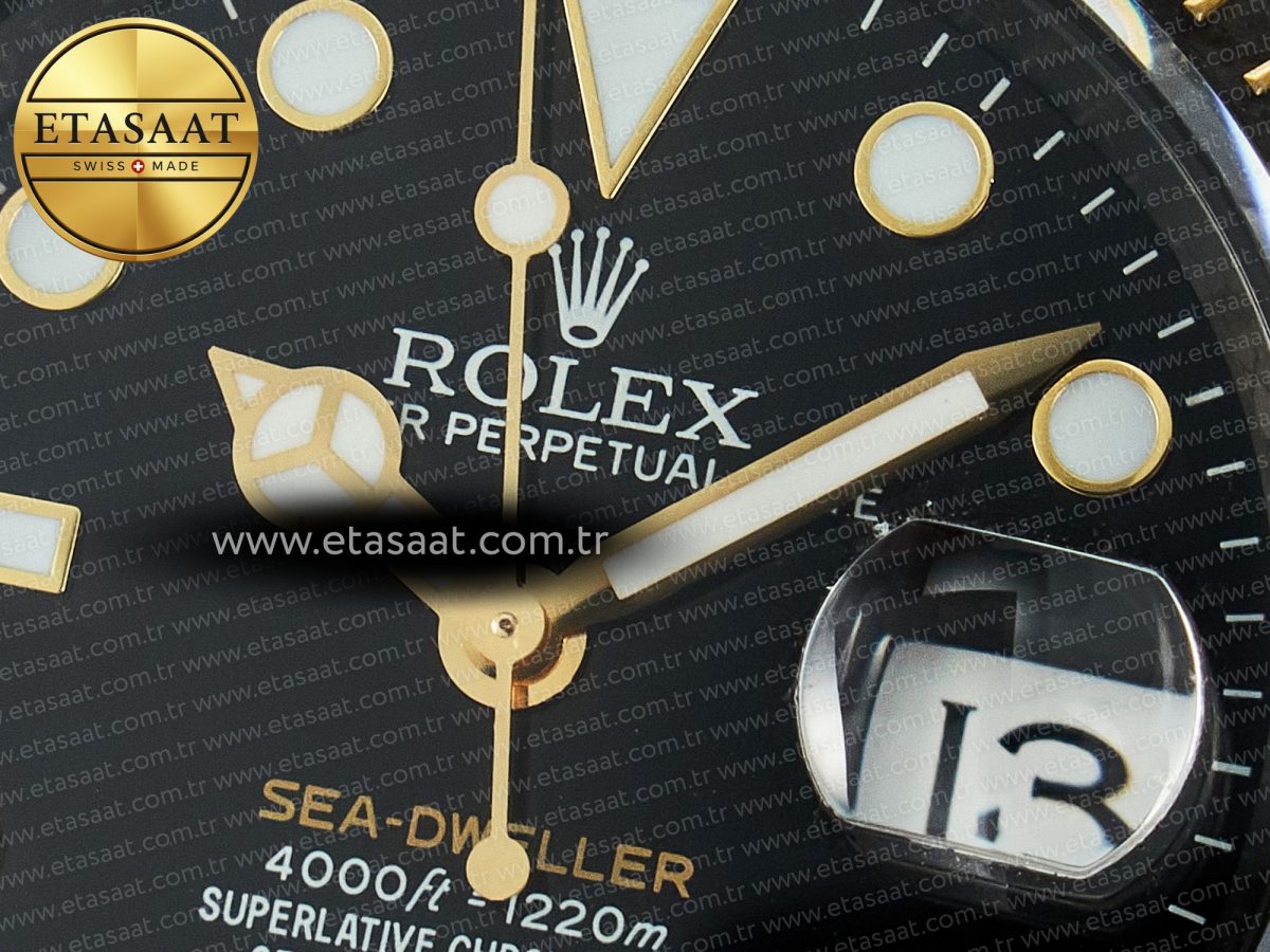 Sea Dweller 43mm Carbon DIWF Best Edition Black Dial YG Bezel on Black Nylon Strap A2824 - Görsel 11