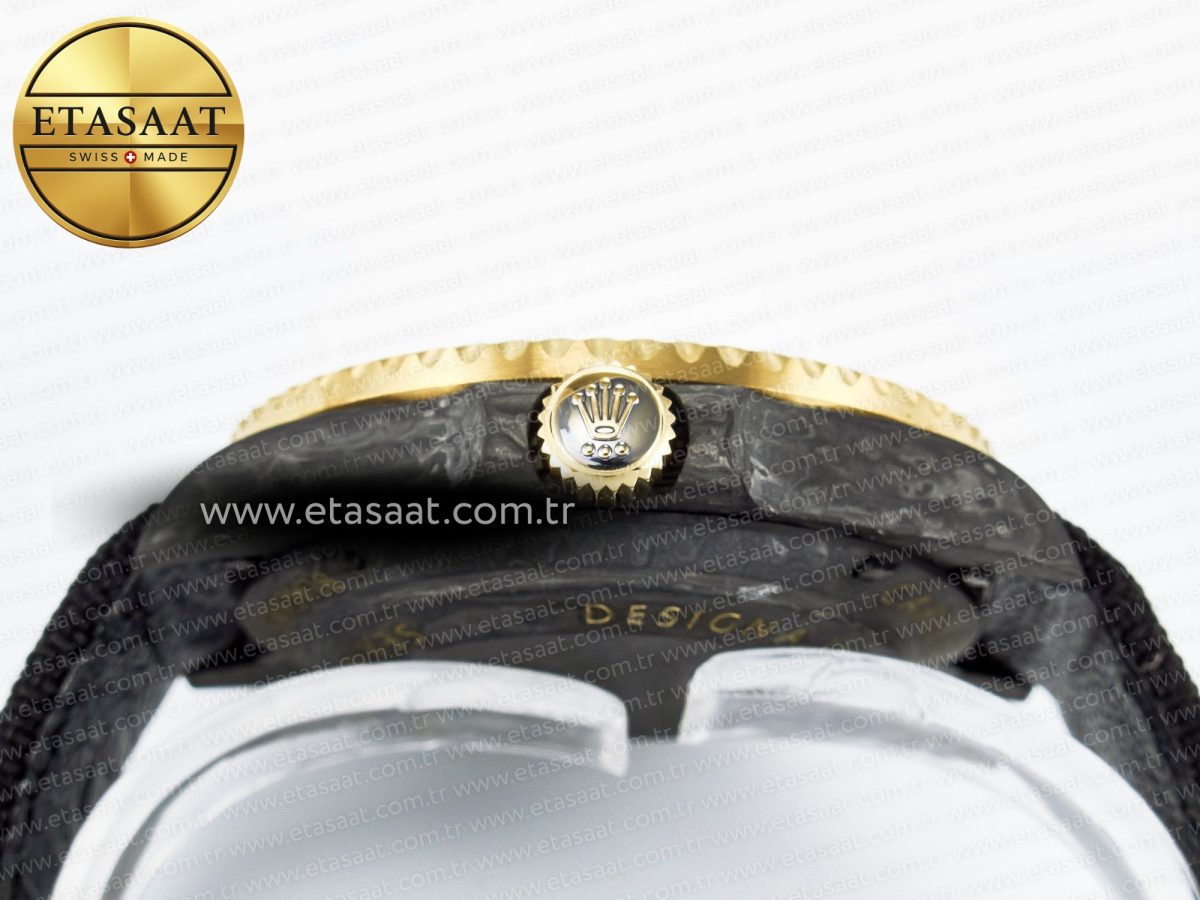 Sea Dweller 43mm Carbon DIWF Best Edition Black Dial YG Bezel on Black Nylon Strap A2824 - Görsel 15