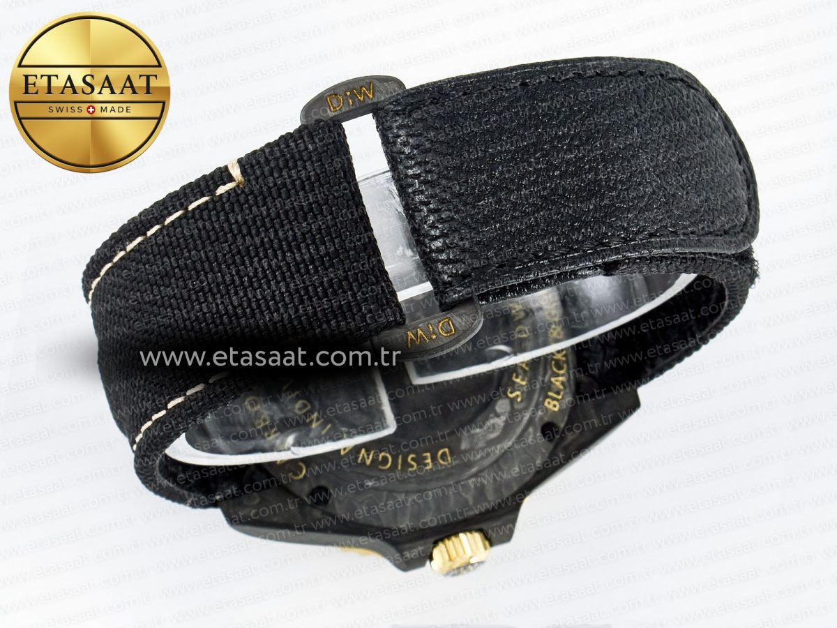 Sea Dweller 43mm Carbon DIWF Best Edition Black Dial YG Bezel on Black Nylon Strap A2824 - Görsel 16