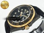 Sea Dweller 43mm Carbon DIWF Best Edition Black Dial YG Bezel on Black Nylon Strap A2824 - Görsel 6