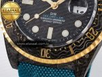 Sea Dweller 43mm Carbon DIWF Best Edition Black Dial YG Bezel on Blue Nylon Strap A2824 - Görsel 12