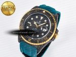 Sea Dweller 43mm Carbon DIWF Best Edition Black Dial YG Bezel on Blue Nylon Strap A2824 - Görsel 2