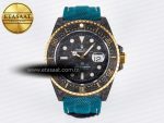 Sea Dweller 43mm Carbon DIWF Best Edition Black Dial YG Bezel on Blue Nylon Strap A2824 - Görsel 3
