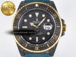Sea Dweller 43mm Carbon DIWF Best Edition Black Dial YG Bezel on Blue Nylon Strap A2824 - Görsel 4