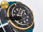 Sea Dweller 43mm Carbon DIWF Best Edition Black Dial YG Bezel on Blue Nylon Strap A2824 - Görsel 5
