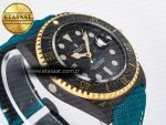Sea Dweller 43mm Carbon DIWF Best Edition Black Dial YG Bezel on Blue Nylon Strap A2824 - Görsel 7