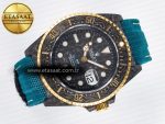 Sea Dweller 43mm Carbon DIWF Best Edition Black Dial YG Bezel on Blue Nylon Strap A2824 - Görsel 8