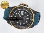 Sea Dweller 43mm Carbon DIWF Best Edition Black Dial YG Bezel on Blue Nylon Strap A2824 - Görsel 9
