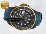 Sea Dweller 43mm Carbon DIWF Best Edition Black Dial YG Bezel on Blue Nylon Strap A2824 - Görsel 9