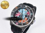 Sea Dweller 43mm Carbon DIWF Best Edition Graffiti Dial on Black Nylon Strap A2824
