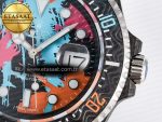 Sea Dweller 43mm Carbon DIWF Best Edition Graffiti Dial on Black Nylon Strap A2824 - Görsel 12