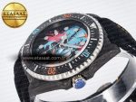 Sea Dweller 43mm Carbon DIWF Best Edition Graffiti Dial on Black Nylon Strap A2824 - Görsel 6