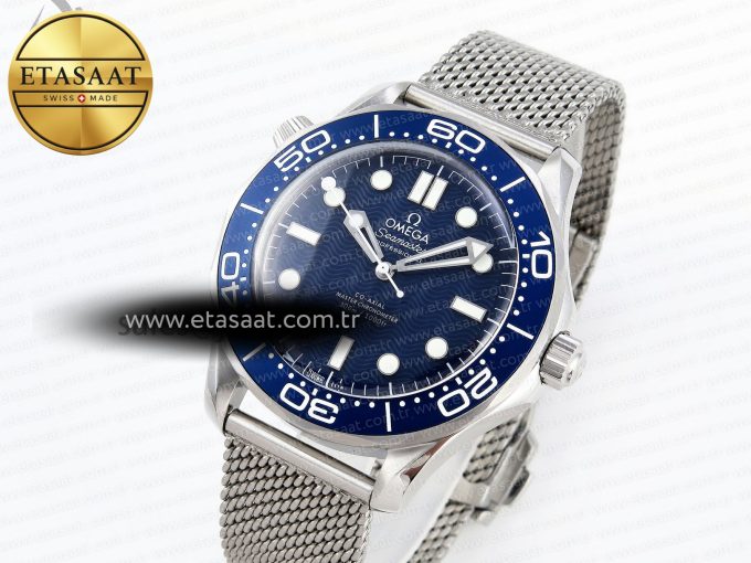 Seamaster Diver 300M JAMES BOND 007 60TH ANNIVERSARY VSF 1:1 BEST EDITION BLUE DIAL ON MESH BRACELET A8806 - Görsel 1