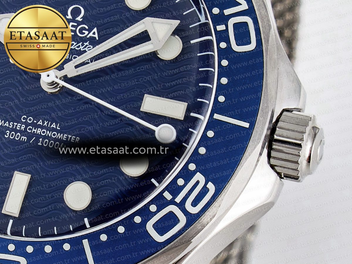 Seamaster Diver 300M James Bond 007 60th Anniversary VSF 1:1 Best Edition Blue Dial on Mesh Bracelet A8806 - Görsel 11