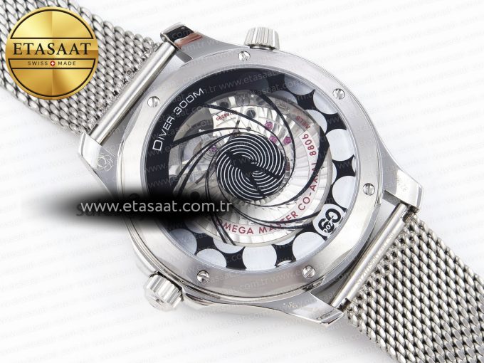Seamaster Diver 300M JAMES BOND 007 60TH ANNIVERSARY VSF 1:1 BEST EDITION BLUE DIAL ON MESH BRACELET A8806 - Görsel 17