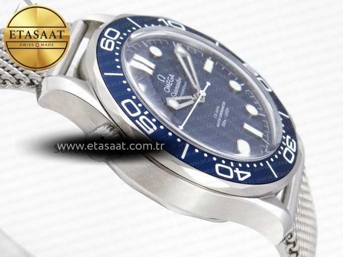 Seamaster Diver 300M JAMES BOND 007 60TH ANNIVERSARY VSF 1:1 BEST EDITION BLUE DIAL ON MESH BRACELET A8806 - Görsel 5