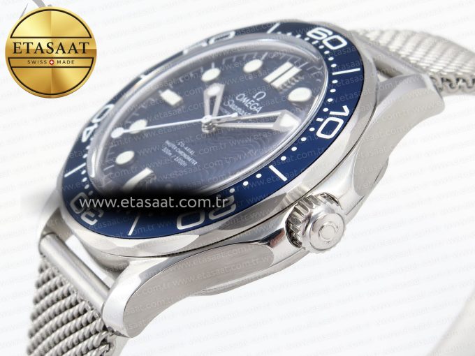 Seamaster Diver 300M JAMES BOND 007 60TH ANNIVERSARY VSF 1:1 BEST EDITION BLUE DIAL ON MESH BRACELET A8806 - Görsel 7