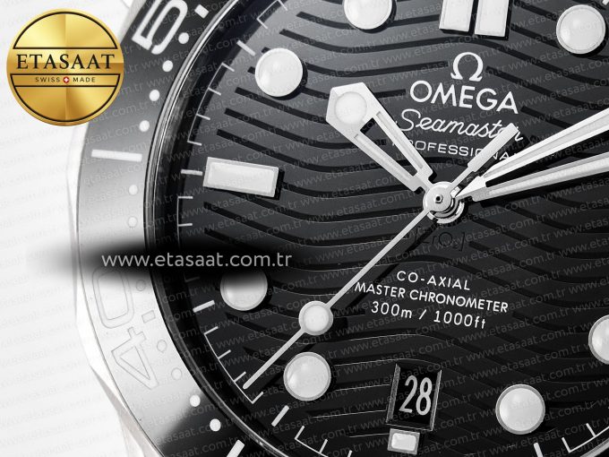 Seamaster Diver 300M VSF 1:1 Best Edition Black Ceramic Black Dial on SS Bracelet A8800 V2 - Görsel 10