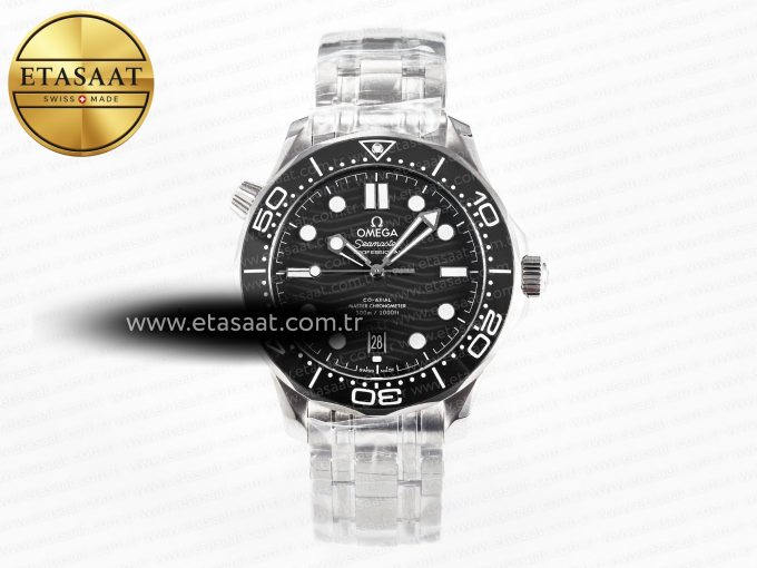 Seamaster Diver 300M VSF 1:1 Best Edition Black Ceramic Black Dial on SS Bracelet A8800 V2 - Görsel 3