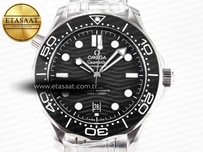 Seamaster Diver 300M VSF 1:1 Best Edition Black Ceramic Black Dial on SS Bracelet A8800 V2 - Görsel 4