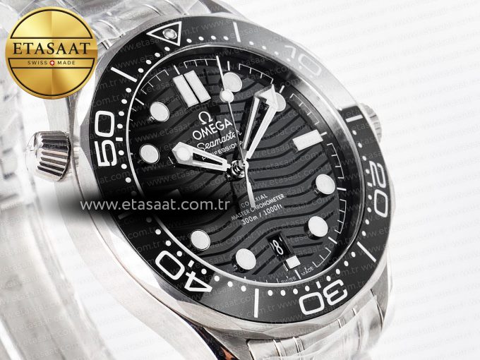 Seamaster Diver 300M VSF 1:1 Best Edition Black Ceramic Black Dial on SS Bracelet A8800 V2 - Görsel 5