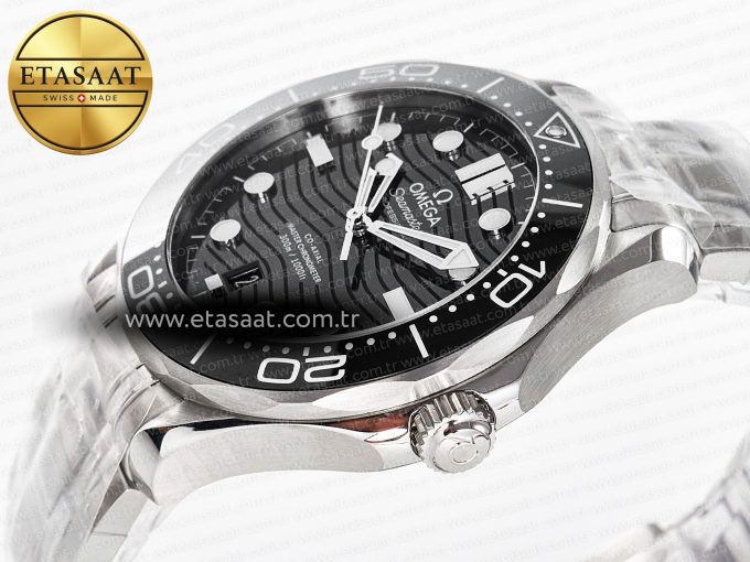 Seamaster Diver 300M VSF 1:1 Best Edition Black Ceramic Black Dial on SS Bracelet A8800 V2 - Görsel 6