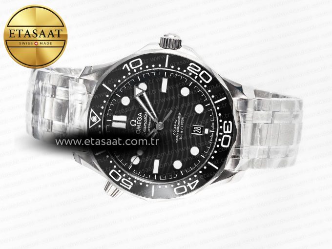 Seamaster Diver 300M VSF 1:1 Best Edition Black Ceramic Black Dial on SS Bracelet A8800 V2 - Görsel 9
