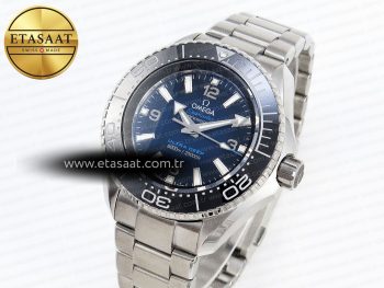 SEAMASTER PLANET OCEAN 6000M ULTRA DEEP 45.5MM SS TF 1:1 BEST EDITION BLUE DIAL BLACK BEZEL ON SS BRACELET A2824