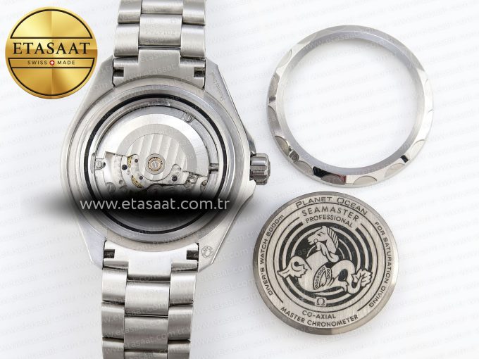 SEAMASTER PLANET OCEAN 6000M ULTRA DEEP 45.5MM SS TF 1:1 BEST EDITION BLUE DIAL BLACK BEZEL ON SS BRACELET A2824 - Görsel 17