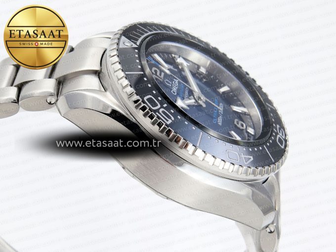 SEAMASTER PLANET OCEAN 6000M ULTRA DEEP 45.5MM SS TF 1:1 BEST EDITION BLUE DIAL BLACK BEZEL ON SS BRACELET A2824 - Görsel 9