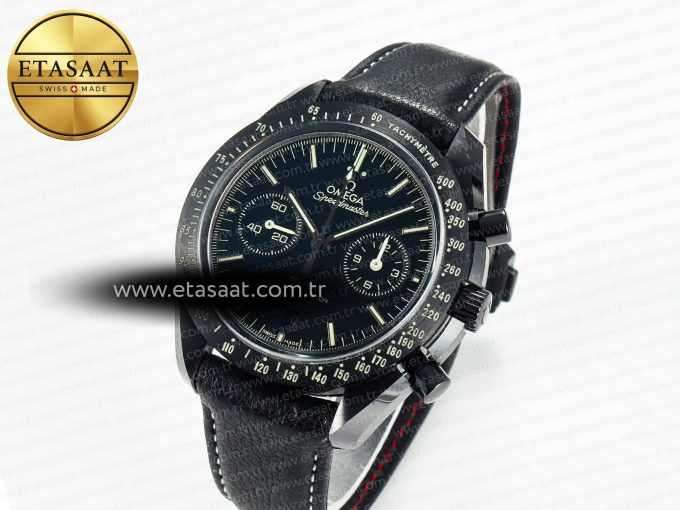 Speedmaster “Dark Side of The Moon” Real Ceramic N1F 1:1 Best Edition on Leather Strap A9900 - Görsel 2