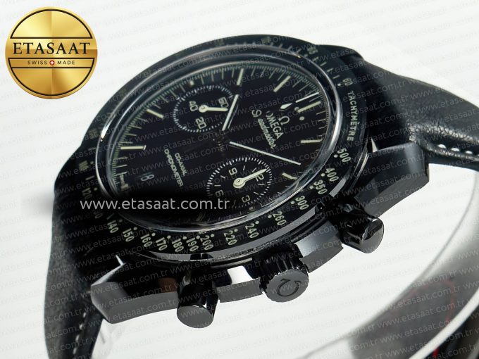 Speedmaster “Dark Side of The Moon” Real Ceramic N1F 1:1 Best Edition on Leather Strap A9900 - Görsel 6