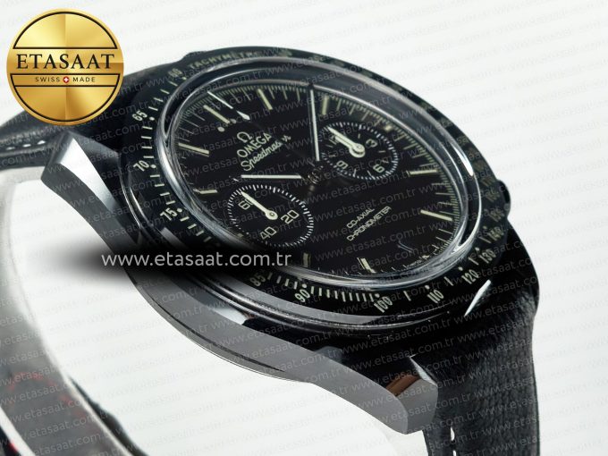Speedmaster “Dark Side of The Moon” Real Ceramic N1F 1:1 Best Edition on Leather Strap A9900 - Görsel 7