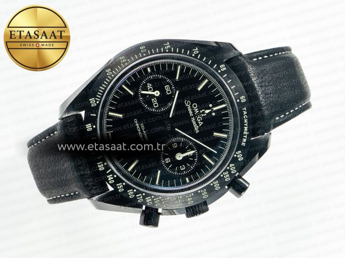 Speedmaster “Dark Side of The Moon” Real Ceramic N1F 1:1 Best Edition on Leather Strap A9900 - Görsel 8