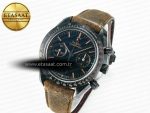 Speedmaster “Dark Side of The Moon” Real Ceramic N1F 1:1 Best Edition Vintage Black on Brown Leather Strap A9300