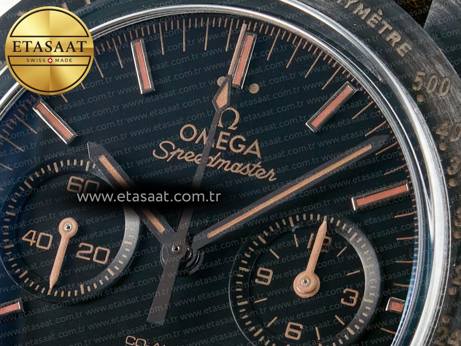 Speedmaster “Dark Side of The Moon” Real Ceramic N1F 1:1 Best Edition Vintage Black on Brown Leather Strap A9300 - Görsel 11