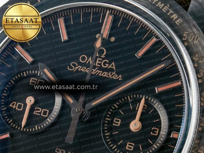 Speedmaster “Dark Side of The Moon” Real Ceramic N1F 1:1 Best Edition Vintage Black on Brown Leather Strap A9300 - Görsel 11