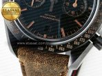 Speedmaster “Dark Side of The Moon” Real Ceramic N1F 1:1 Best Edition Vintage Black on Brown Leather Strap A9300 - Görsel 14
