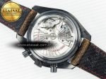 Speedmaster “Dark Side of The Moon” Real Ceramic N1F 1:1 Best Edition Vintage Black on Brown Leather Strap A9300 - Görsel 18