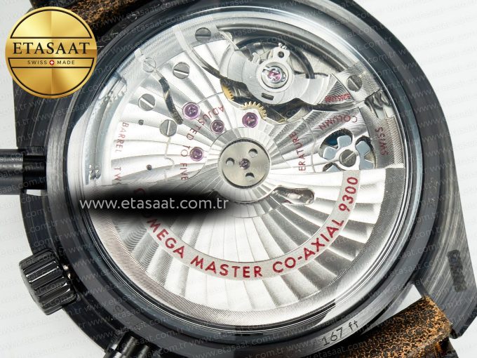 Speedmaster “Dark Side of The Moon” Real Ceramic N1F 1:1 Best Edition Vintage Black on Brown Leather Strap A9300 - Görsel 20