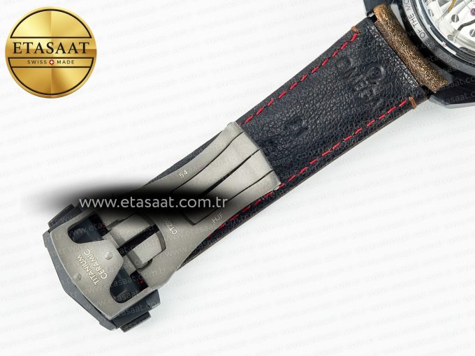 Speedmaster “Dark Side of The Moon” Real Ceramic N1F 1:1 Best Edition Vintage Black on Brown Leather Strap A9300 - Görsel 23